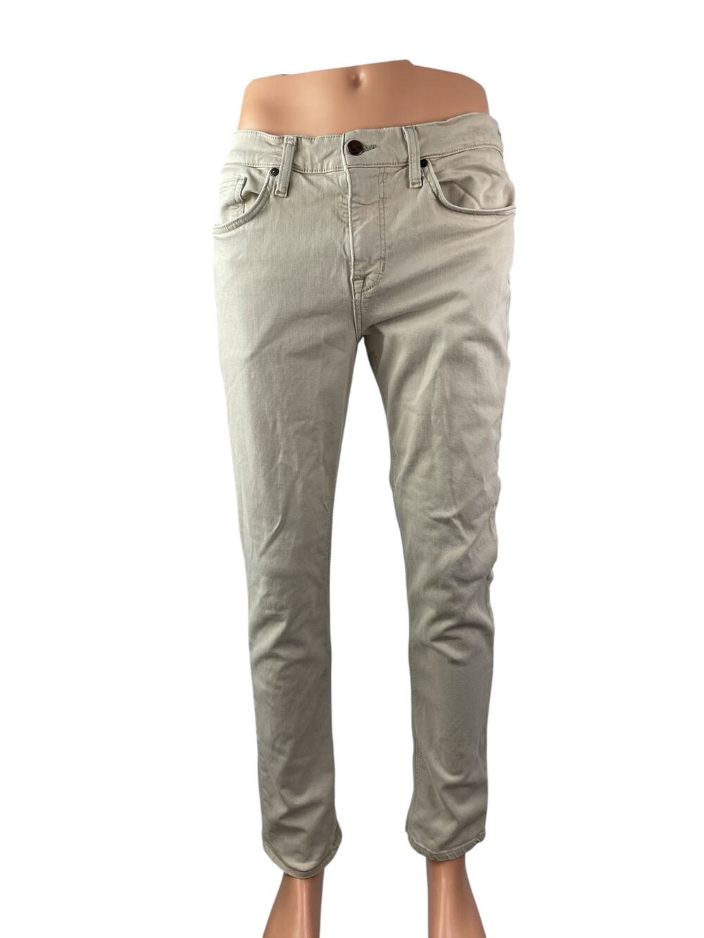 Joe's Mens Beige High Rise Slim Chino Khaki Skinny Straight Denim Jeans Pants 33